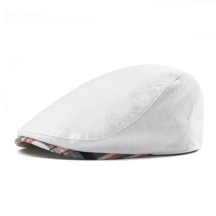 Casquette plate en lin 100 % pour homme JGNGOUL, style Gatsby, pour l'été, conduite, décontractée, f