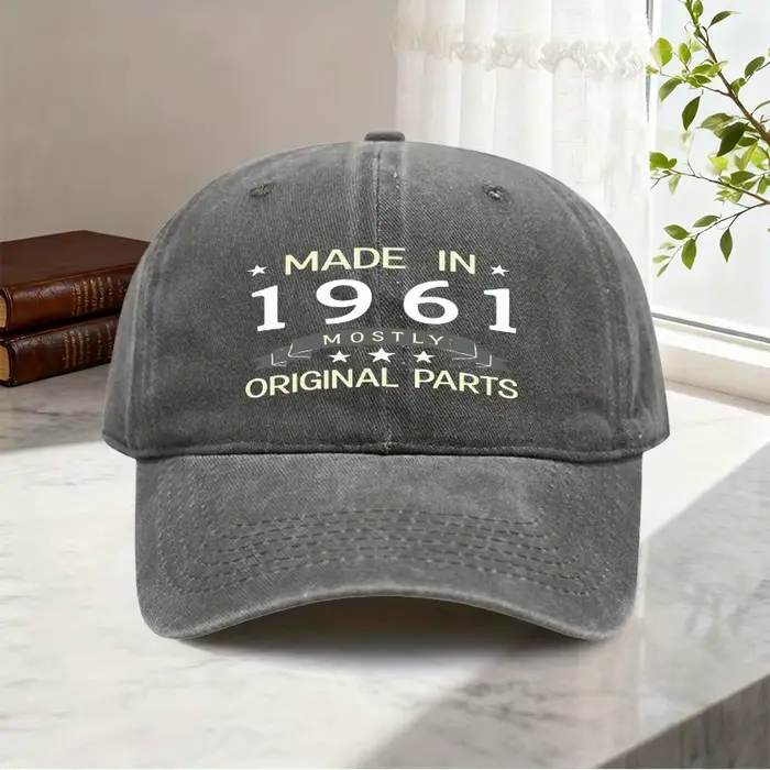 Casquette de baseball fabriquée en 1961 avec des pièces originales, cadeau d'anniversaire vintage, c