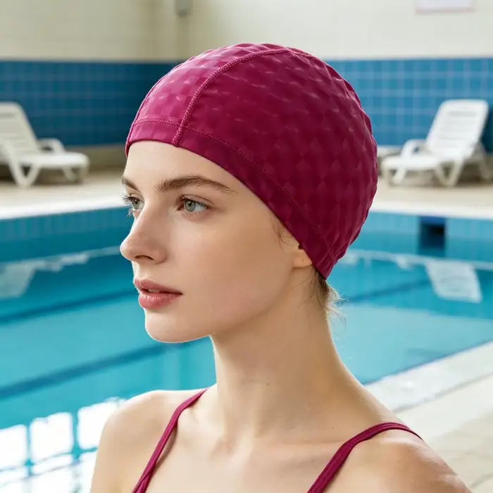 Bonnet de bain pour adultes à cheveux longs