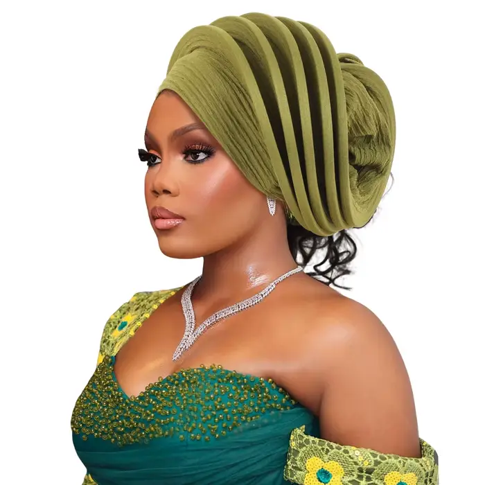 Nouveau design, prêt à porter : Turban africain, coiffe pour femme, foulard nigérian, Auto Gele pour