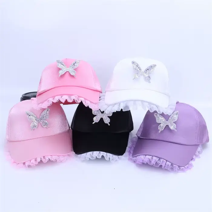 Casquette de baseball en dentelle polyester pour filles style streetwear toutes saisons occassions speciales