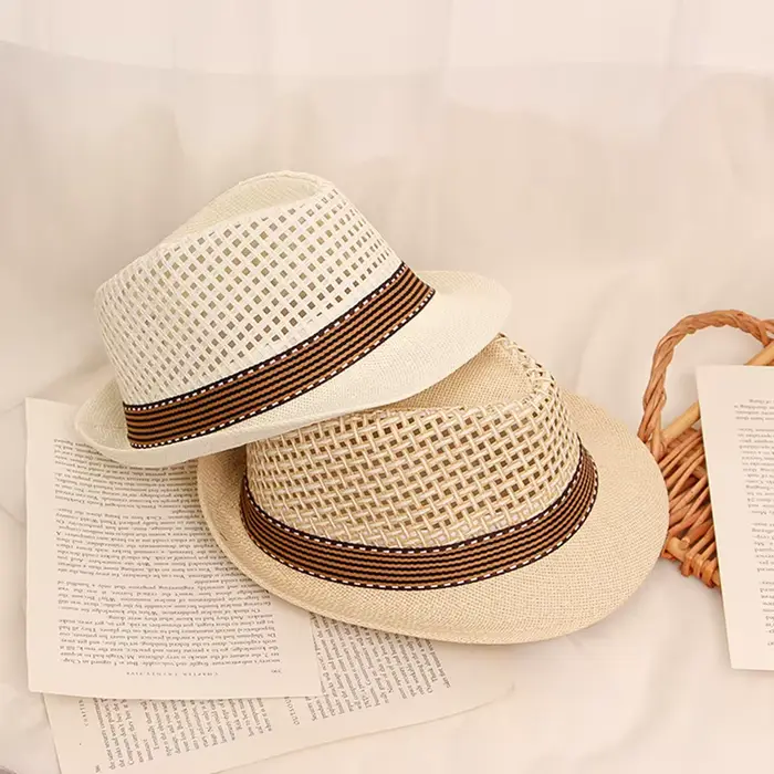 Chapeau de paille unisexe pour enfants