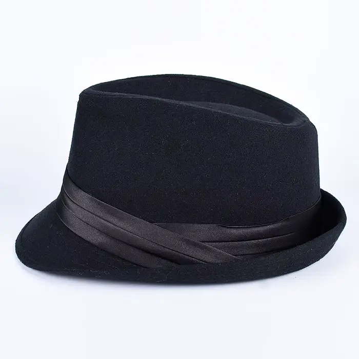Chapeau Fedora Classique en Coton Polyester Noire pour Hommes Occasions Détendues Printemps Automne