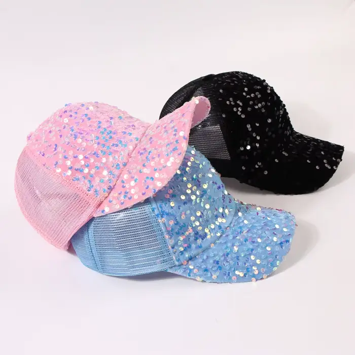 Casquette de baseball à paillettes pour femme