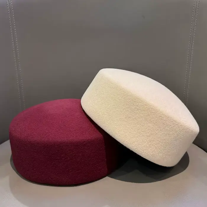Chapeau Fedora Blanc Noir Kaki Hiver Chaud Classique Béret Fascinateur Fête Mariage Pilulier Hôtesse Église Femme Occasions Spéciales