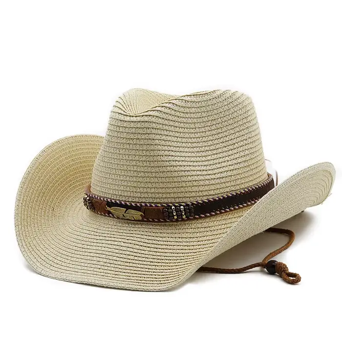 Chapeau de Cowboy d'été à large bord pour femmes et hommes