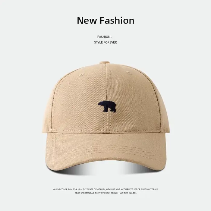 Casquette de baseball brodée ours élégant protection solaire respirant réglable idéal chapeau décont