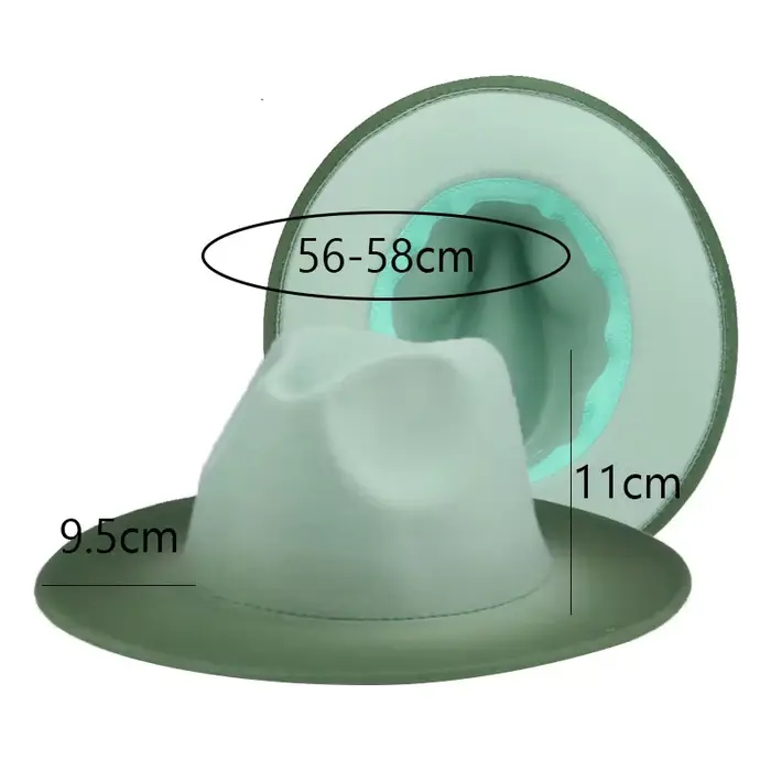 Chapeau Fedora femmes chapeaux en feutre pour hommes dégradé de couleur casquette melon à large bord décontracté Cowboy