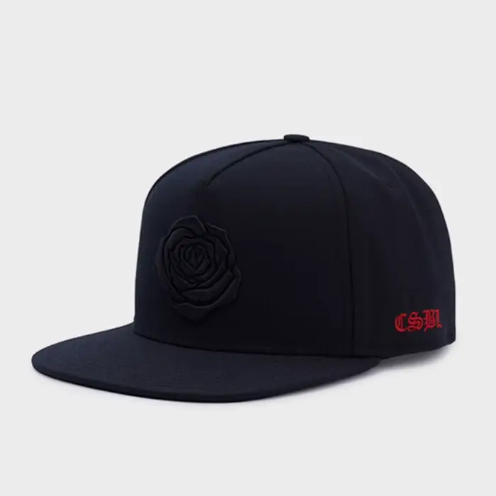 Casquette de baseball décontractée unisexe BLACK FLOWER CAP, style street dance, motif floral, pour 
