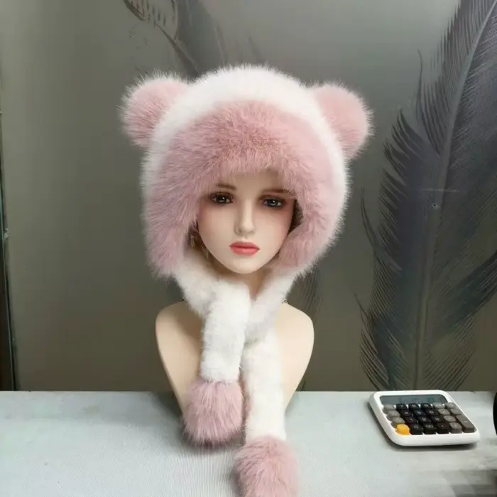 Chapeaux pour femmes, chapeau à oreillettes en fausse fourrure, casquette d'hiver, chapeau russe Ush