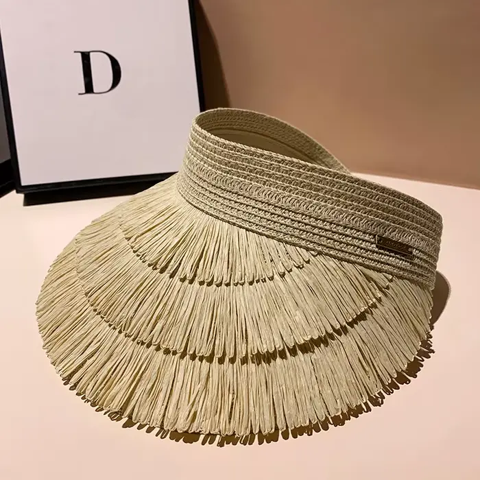 Chapeaux de paille à pampilles pour femmes
