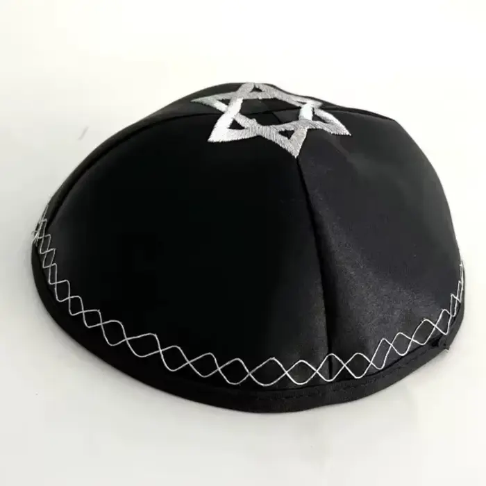 Nouvelle Kippa juive de forme ronde avec broderie, motif traditionnel, chapeau sans bord, rétro, res