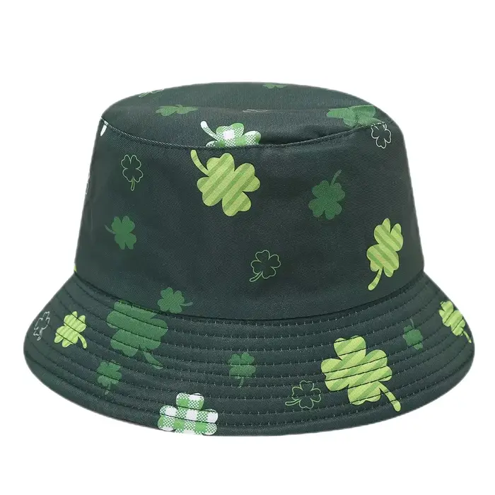 Chapeau seau de la Saint-Patrick pour femmes et hommes, imprimé Tropical, révisible, Double face, ch