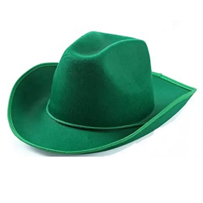 Chapeau de Cowboy pour hommes et femmes, chapeau de Cowboy Vintage vert Mardi Gras, casquette de Cow