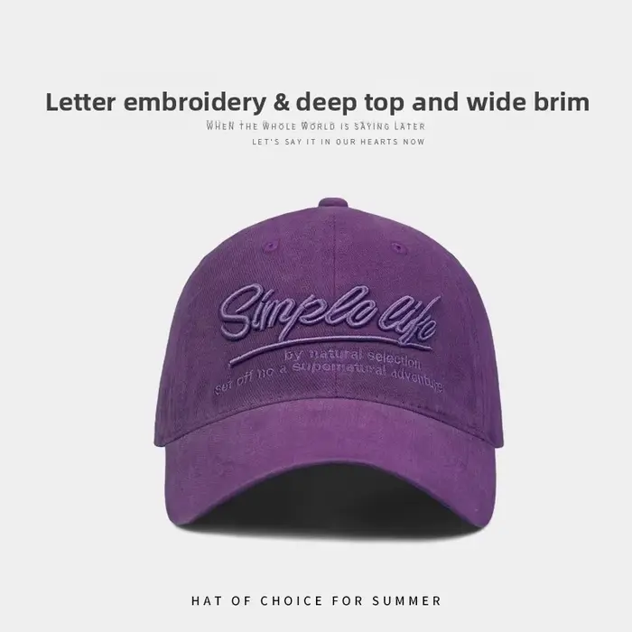 Casquette de Baseball Bleue Brodée Lettres Rétro Américaines Pour Femmes Hommes Protection Solaire Mode Décontractée Occasions Spéciales
