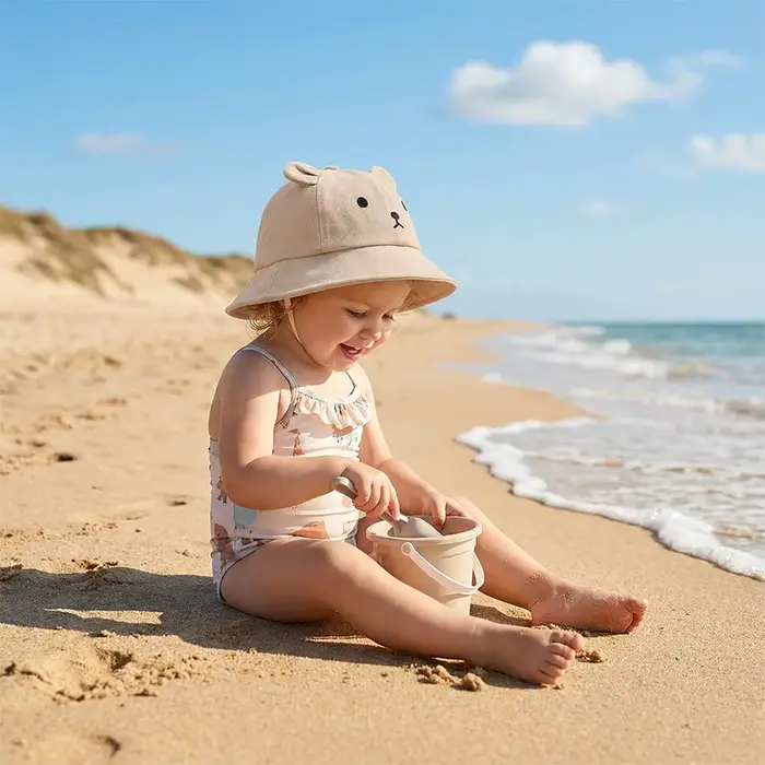 Chapeau Bob Bébé Ours Mignon Coton I LOVE DAD Chapeau de Pêcheur Garçon Fille Occasions Estivales 1-3 Ans
