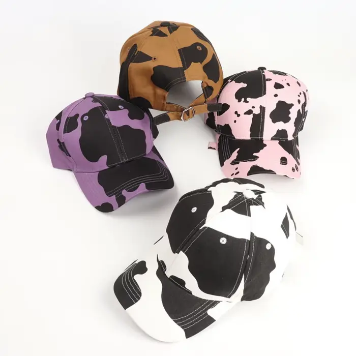 Casquette de baseball à motif vache à carreaux