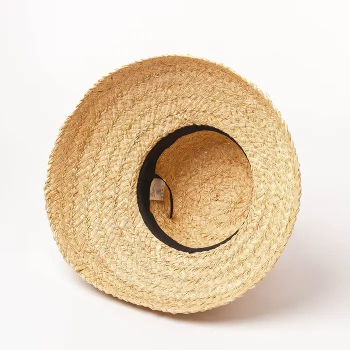 Chapeau en raphia à large bord pour femmes, chapeaux de plage pour vacances, chapeau de paille à dessus plat, chapeau de soleil d'été pour dames, style sportif chic, protection UV, plage, été, occassions spéciales