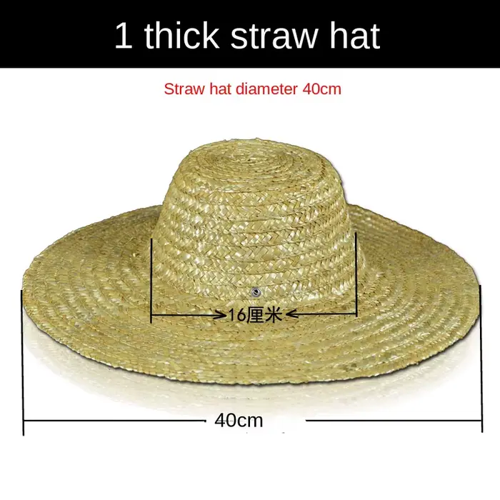 Grand chapeau de paille pour fermiers, chapeau de soleil en paille à large bord, grand chapeau de vo
