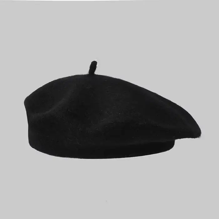Bérets en laine Style artiste français, bonnet chaud d'hiver, chapeau doux rétro uni, couleur unie, 