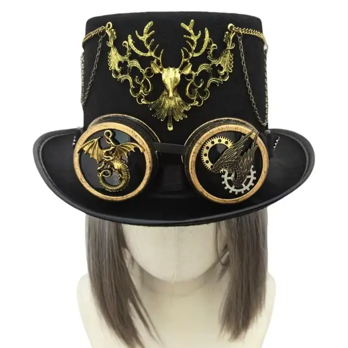 Casquette gothique unisexe élégante 39BB, décorations d'équipement délicat, chapeau Costume à mode