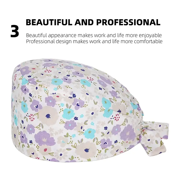 Chapeau chirurgical imprimé crâne 100% coton pour femmes et hommes