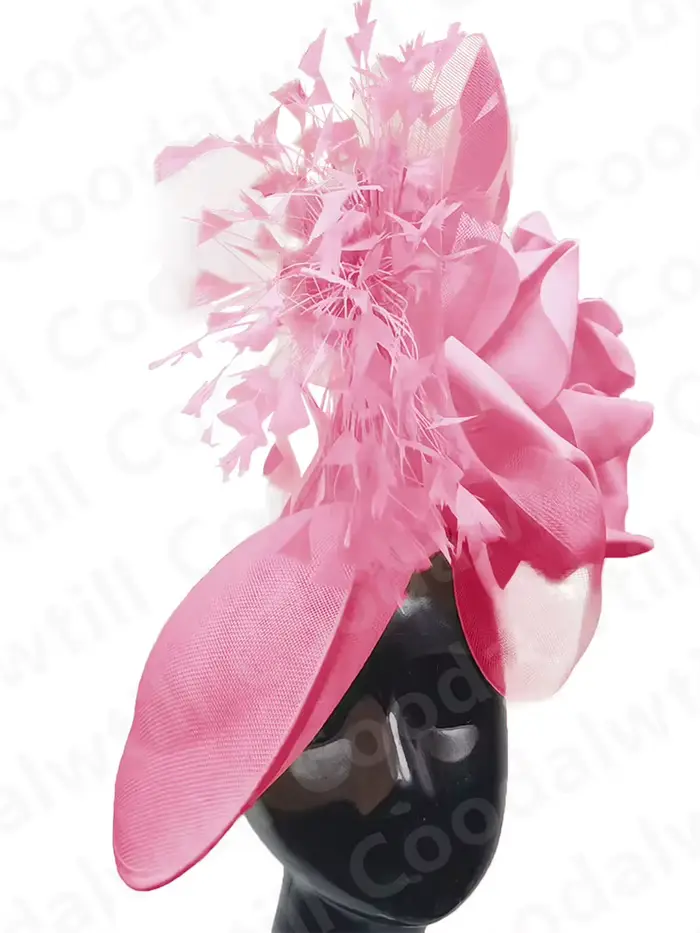 Chapeau Fascinateur de mariage à grande fleur pour femme, fête formelle, pièce de sauna à thé, chape