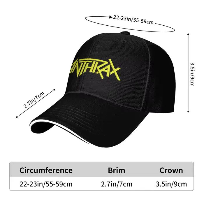 Casquette de baseball jaune Anthrax Anthrax avec logo