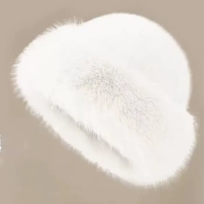 Chapeau seau en fausse fourrure pour femmes, chapeau de pêcheur en peluche de luxe, chapeau d'hiver 