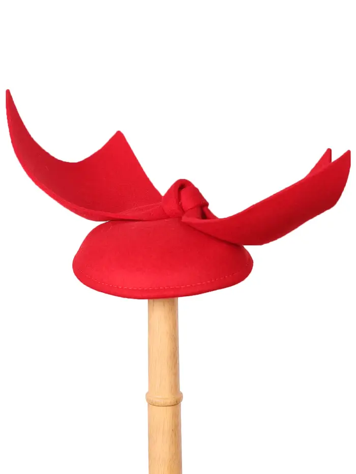 Chapeaux fascinateurs en feutre de laine rouge pour femmes