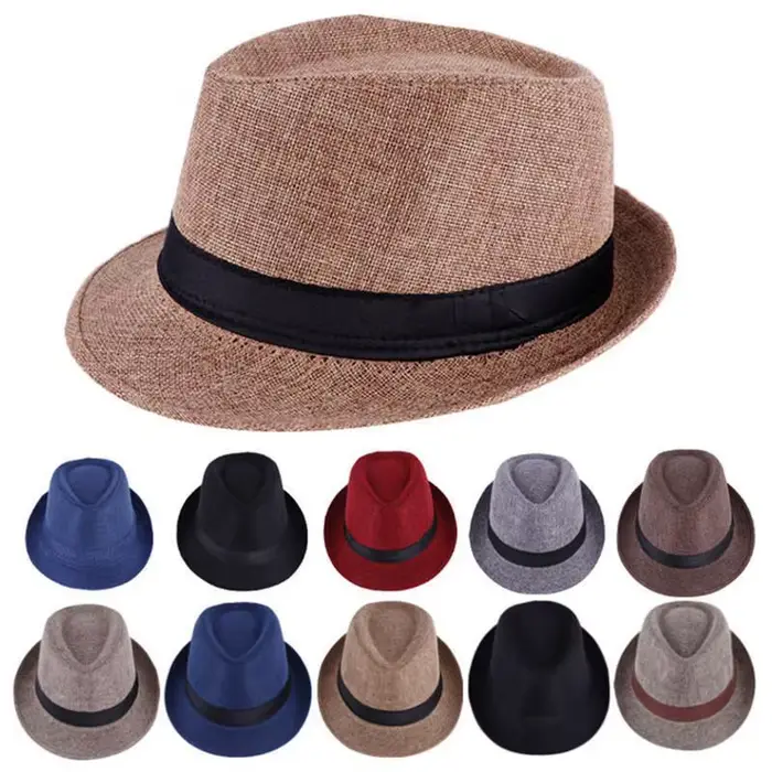 Chapeau haut de forme en coton et lin pour hommes