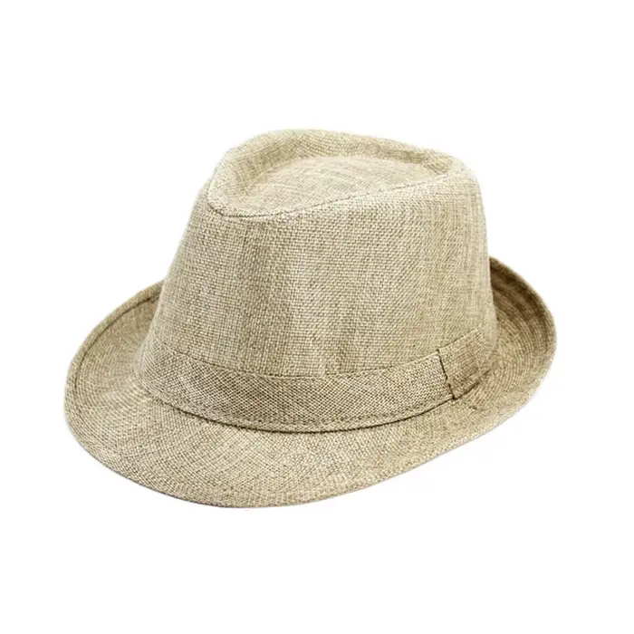 Chapeau de Jazz en lin britannique pour hommes, solide, Vintage, Panama, décontracté, pour église, p