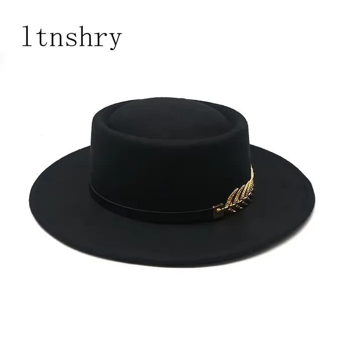 Nouveaux chapeaux à grand bord pour femmes Style britannique Vintage chapeaux d'église dame Fedoras 
