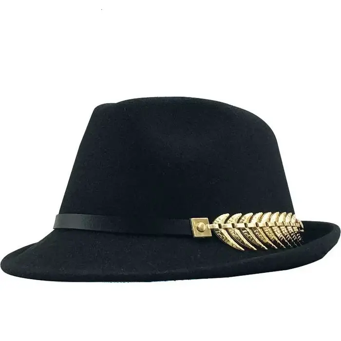 Chapeaux en laine pour hommes et femmes, ceintures en arête de poisson, petits chapeaux décoratifs, 