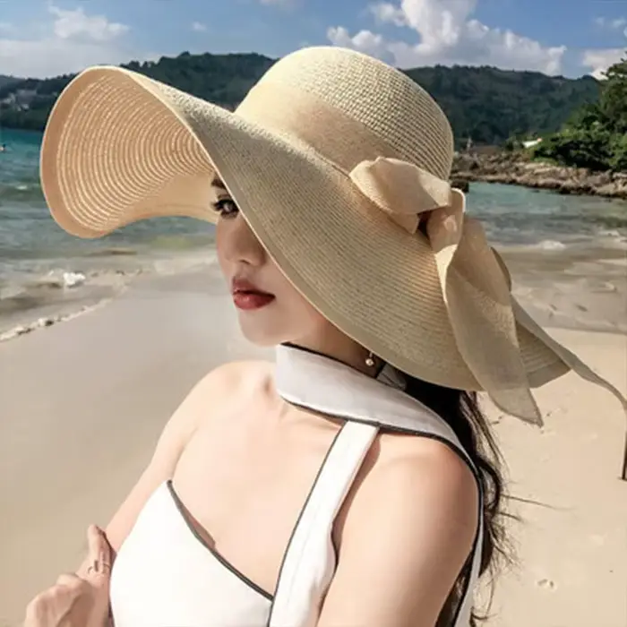Chapeau de soleil en paille pour femme