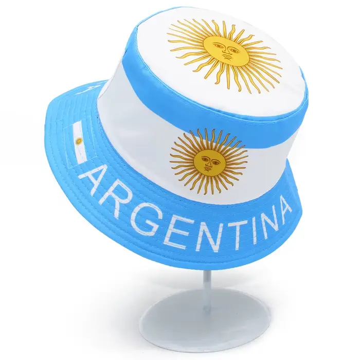 Chapeau Bob Réversible Drapeau Argentine pour Hommes et Femmes