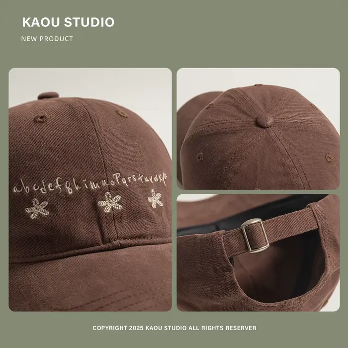 Casquette de Baseball brodée de fleurs coréennes pour femmes