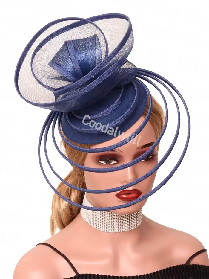 Chapeau Fascinator en lin élégant pour femmes, bandeau chic, mariage et événements festifs