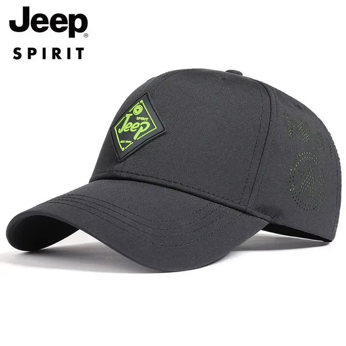 Casquette de baseball authentique JEEP unisexe à visière large avec dessus rigide réglable