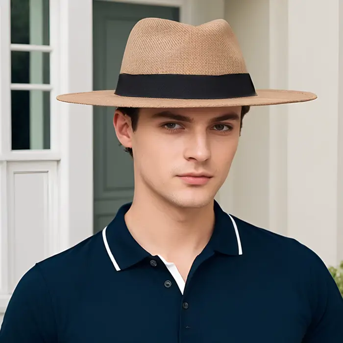 Chapeau de soleil en paille de raphia