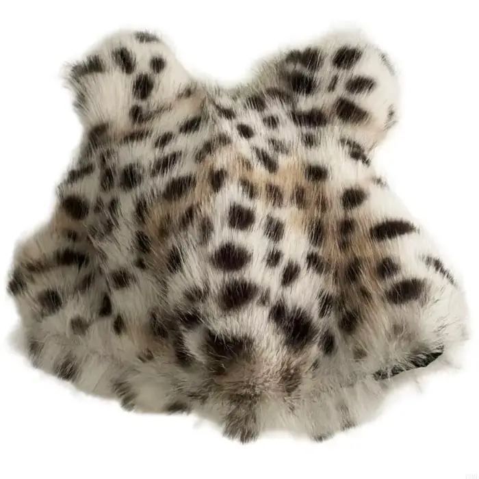 Chapeau imprimé léopard, chapeau d'hiver chaud épais en peluche, chapeau à Animal tendance Y08E