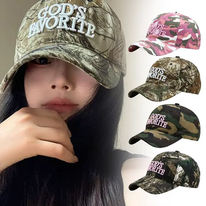 Casquette de baseball rétro camouflage 3D brodée