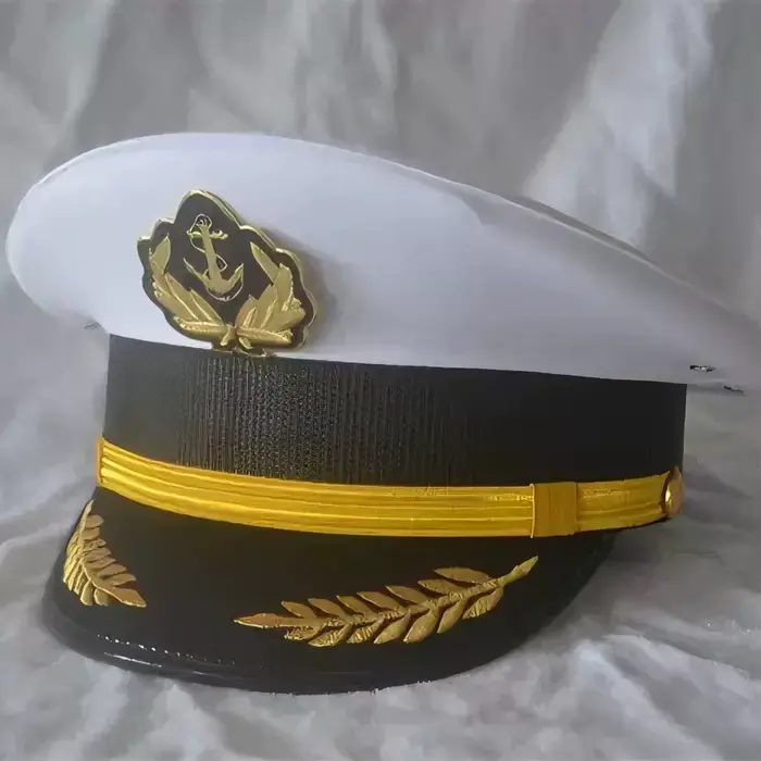 Casquette à visière de marin pour hommes et femmes, chapeau d'officier blanc de la marine, taille ré