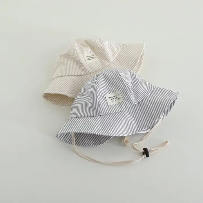 Nouveau Panama été rayé enfants seau chapeau bébé garçons et filles plage