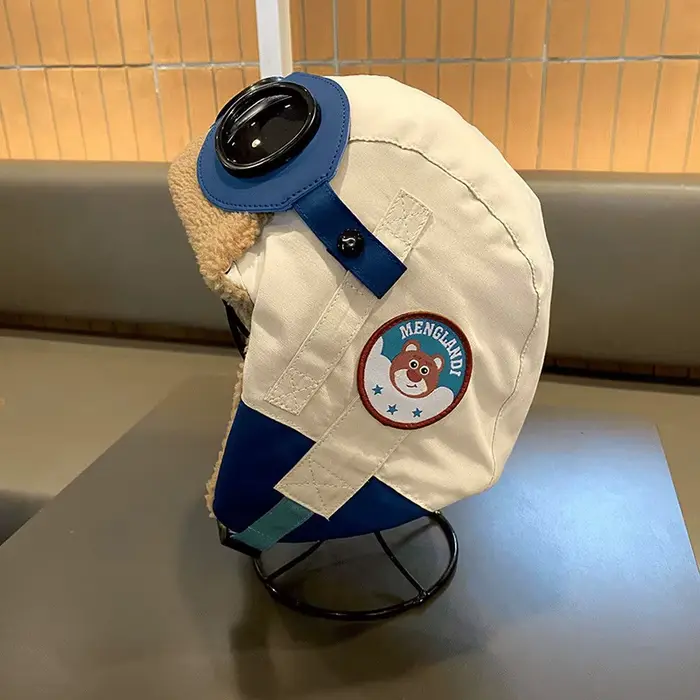 Chapeau d'aviateur pour enfants, chaud, coupe-vent et protection des oreilles pour les activités de 