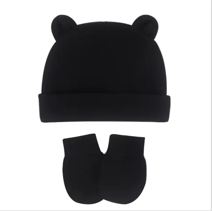 Bonnet unisexe personnalisé avec nom de bébé en coton biologique, chapeau Bibi avec oreilles, 0-6 mo