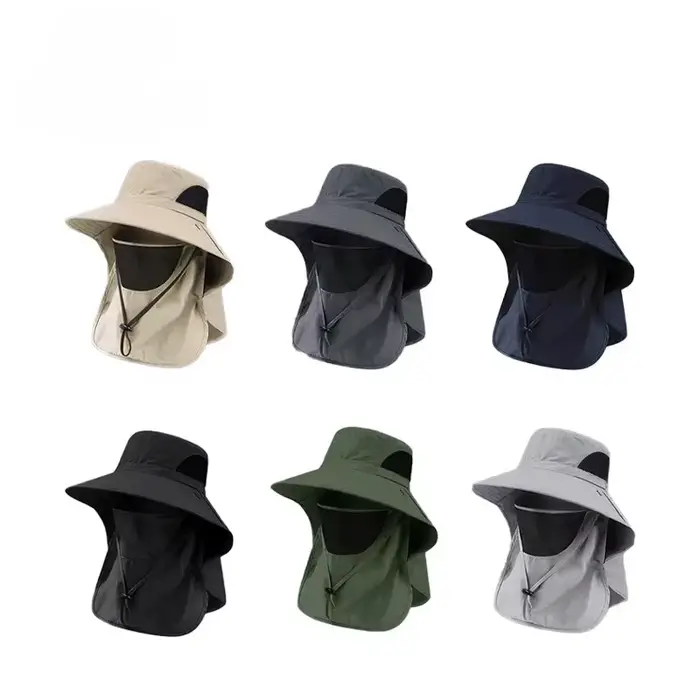 Chapeau de pêcheur avec visière et protection du cou