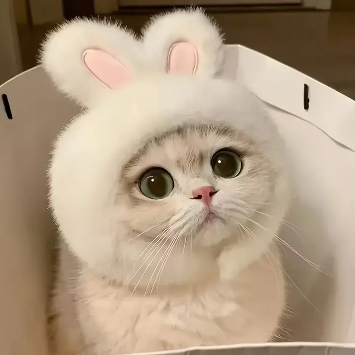 Chapeau de chat oreilles de lapin, Costume sur le thème des animaux de compagnie, ensemble de tissu 