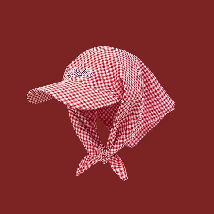 Chapeaux Pare-Soleil pour Femmes, Style Coréen Tendance, à Carreaux, Simples, Doux et Polyvalents, F