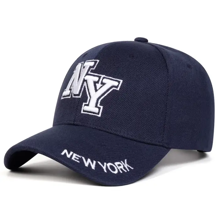 Casquettes de baseball unisexes avec broderie de lettres NY, chapeaux décontractés ajustables pour l